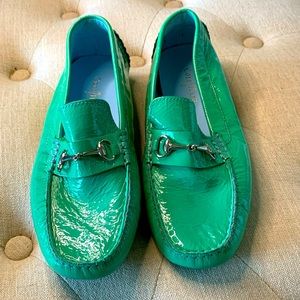 Cole Hana Patton leather turquoise driving shoes